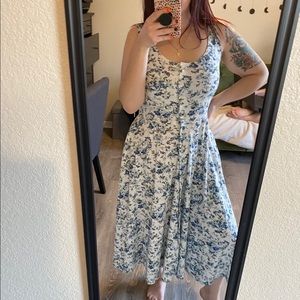 Vintage Moda Int'l Cottagecore Button Floral Dress